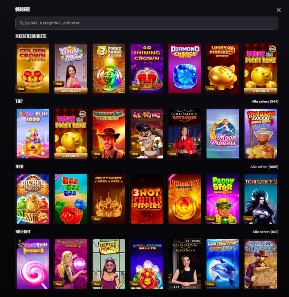 Wildsino Casino Suche
